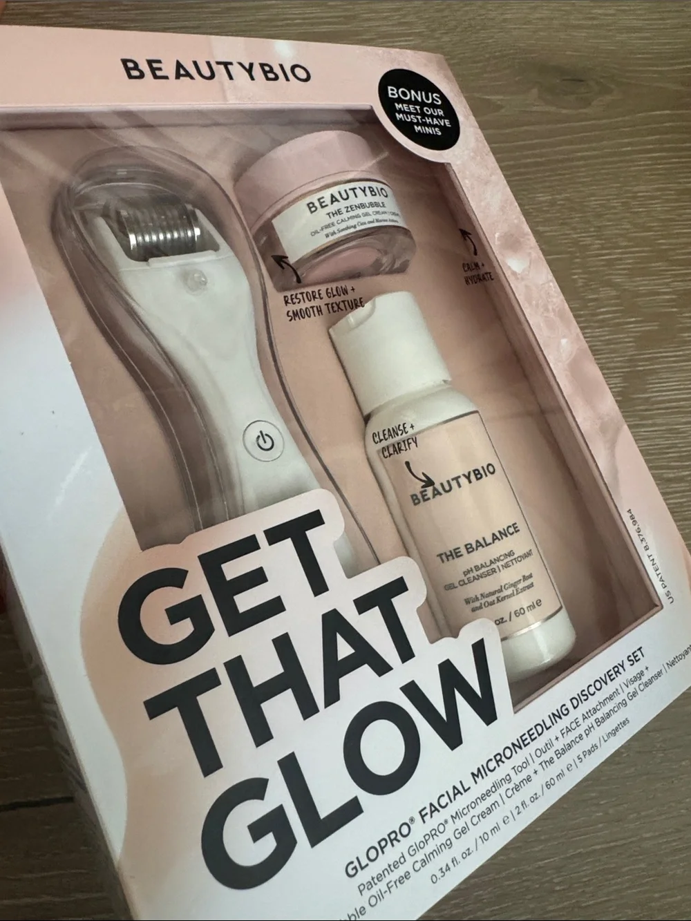 BeautyBio Get That Glow Microneedling Set — Pink